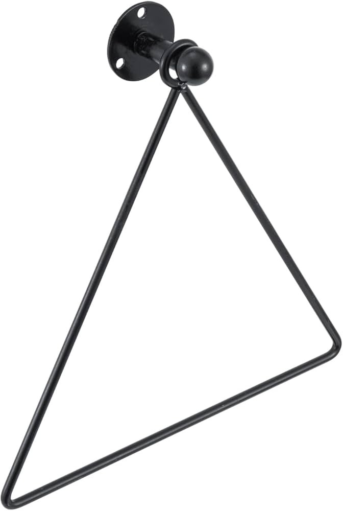 MyGift Wall Mounted Modern Black Metal Triangular Hand Towel Ring Holder for Bathroom with Easy t... | Amazon (US)