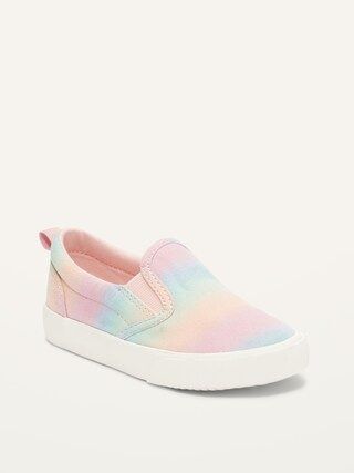 Unisex Faux-Suede Rainbow Slip-On Sneakers for Toddler | Old Navy (US)
