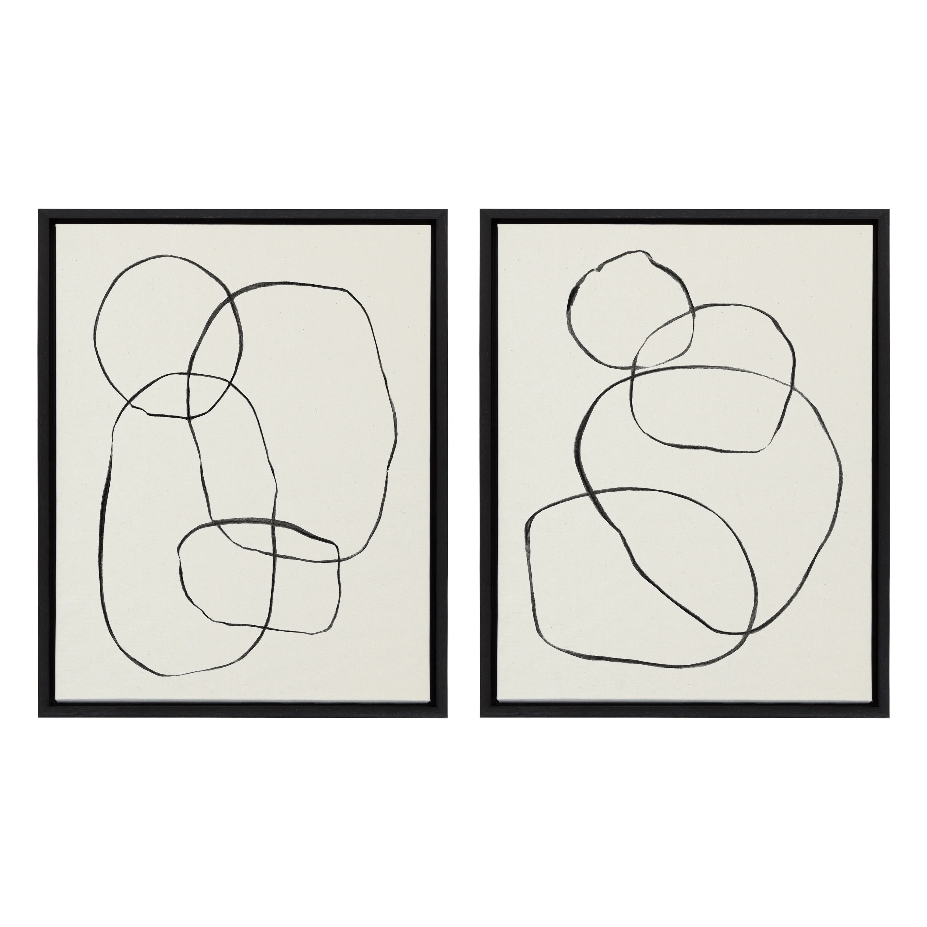 Kate and Laurel Abstract Framed Canvas Art Prints, 18" x 24", Set of 2 | Walmart (US)