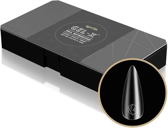 Apr\u00e9s Gel-X\u00ae Natural Stiletto Medium Tip Box | 500pc Gel-X Tips, 11 Sizes 00-9, Premium... | Amazon (US)