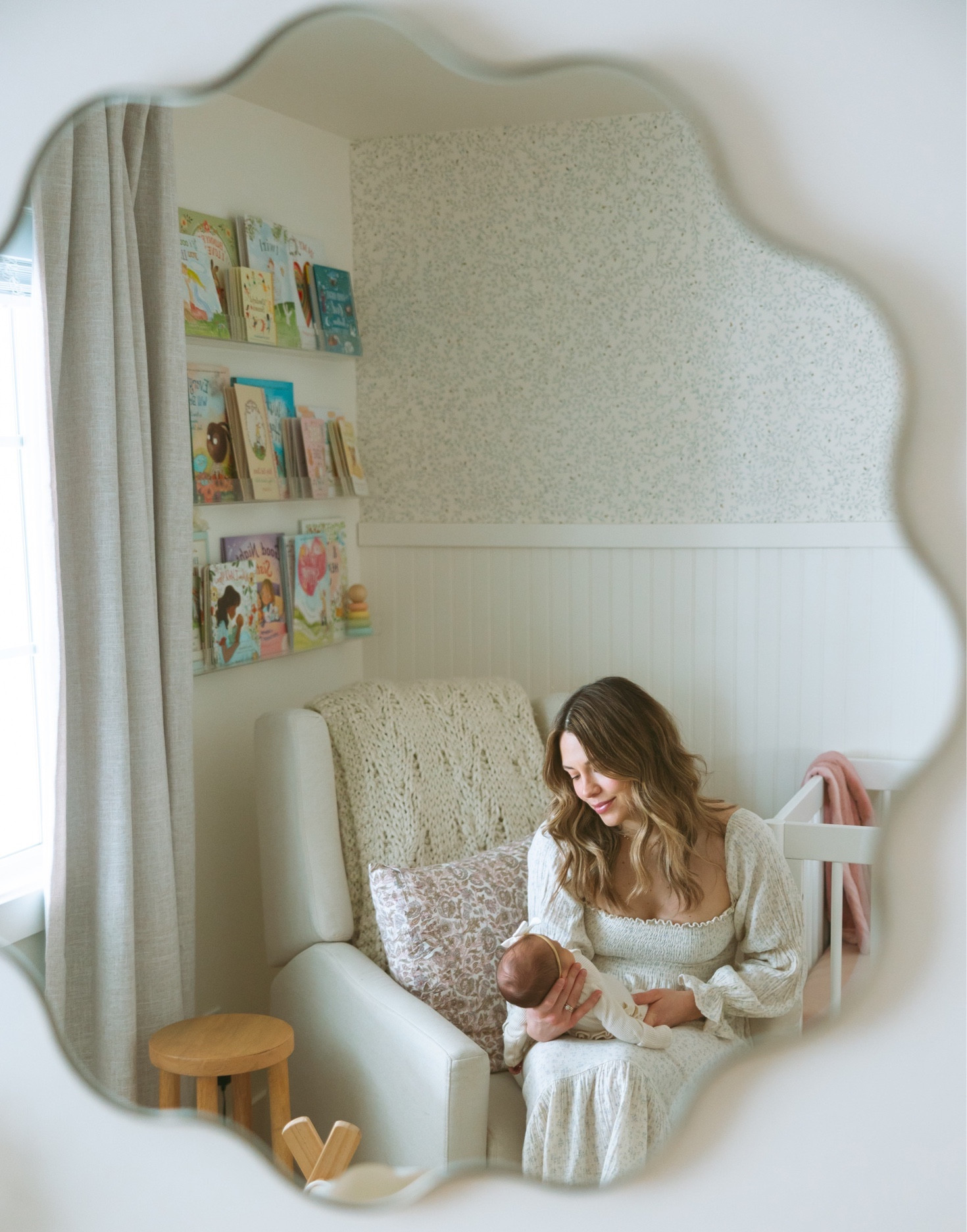 Newborn Photos in our sweet nursery 🫶🏼 

newborn photos | newborn | nursery | girl nursery | nursery wall paper | nursery book wall 

#LTKhome #LTKbump #LTKbaby