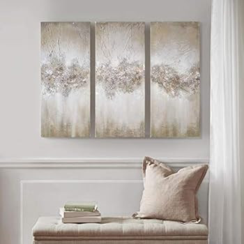 Madison Park Wall Art Living Room Décor - Embellished Hand Painted Canvas, Home Accent Glitter A... | Amazon (US)