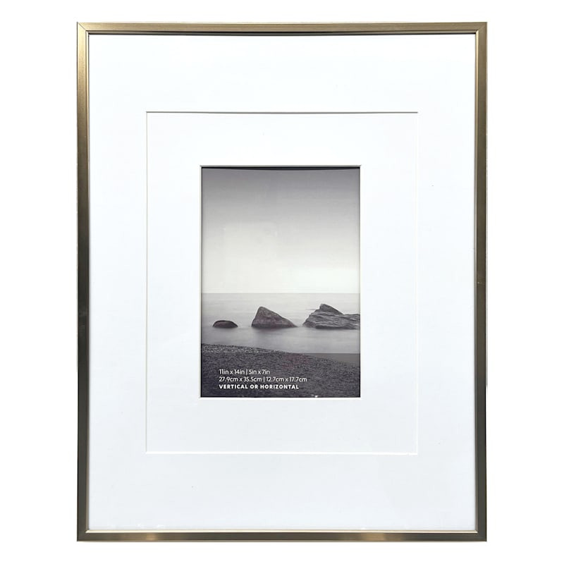 11x14 Champagne Thin Matted to 5x7 Wall Frame | At Home