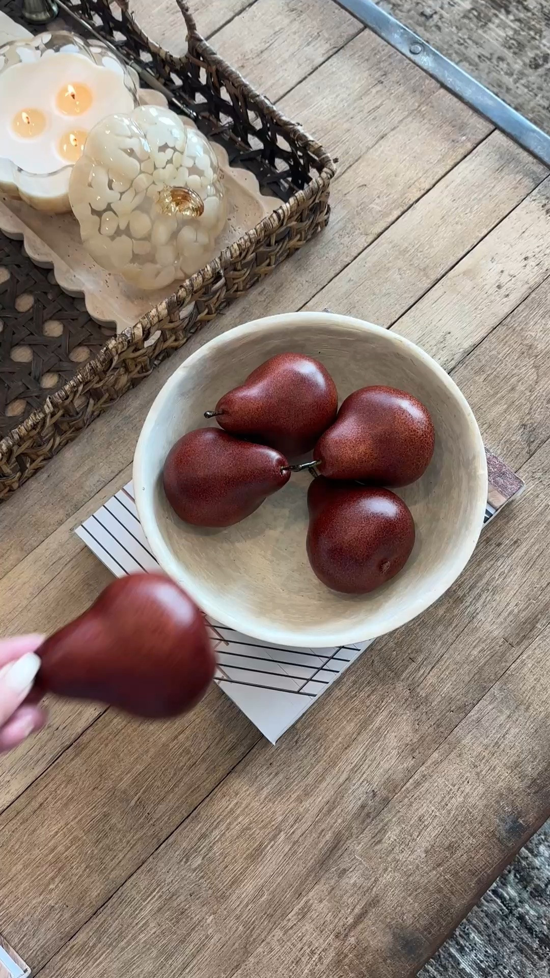 These brown faux pears are the perfect bowl filler for fall decor!

#LTKHome