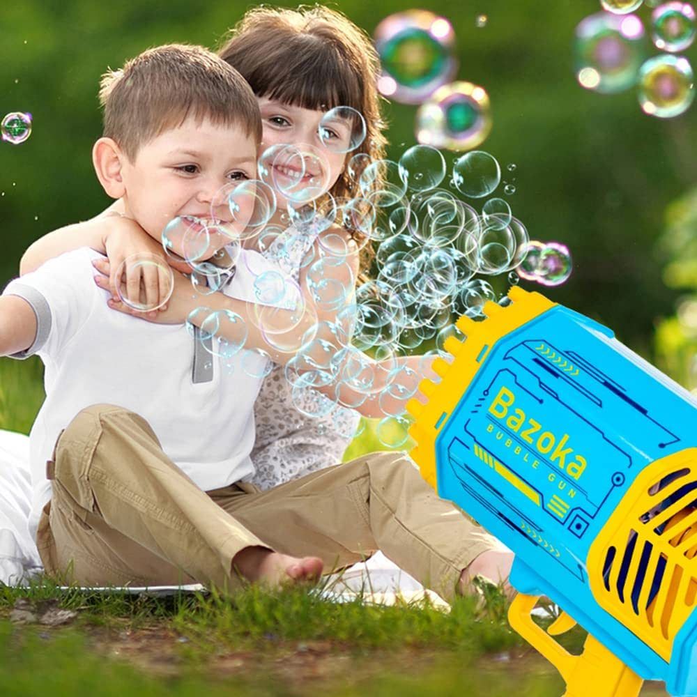 Bubble Machine Gun, Bubble Gun with Lights, Bubble Solution, 69 Holes Bubbles Machine for Kids Ad... | Amazon (US)