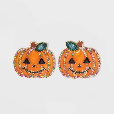 SUGARFIX by BaubleBar Crystal Jack Lantern Stud Earrings - Orange | Target