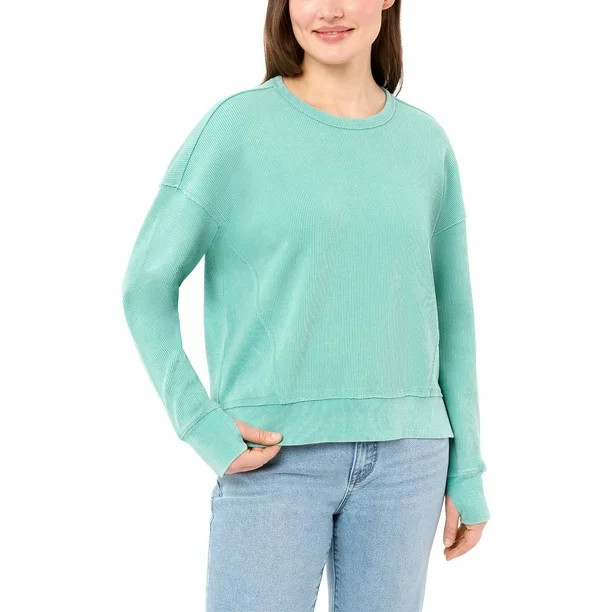 Seven7  Seven7 Women's Long Sleeve Waffle Crewneck Top 4.8 stars out of 41 reviews(4.8)|41 rating... | Sam's Club