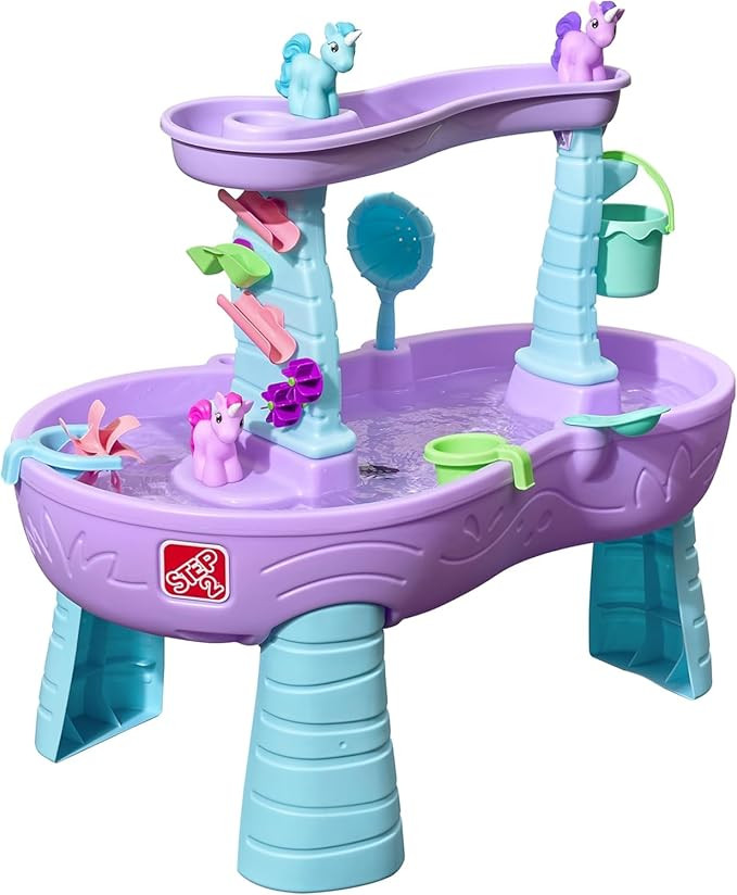Step2 Rain Showers and Unicorns Water Table, Kids Water and Sand Activity Sensory Playset, Summer... | Amazon (US)