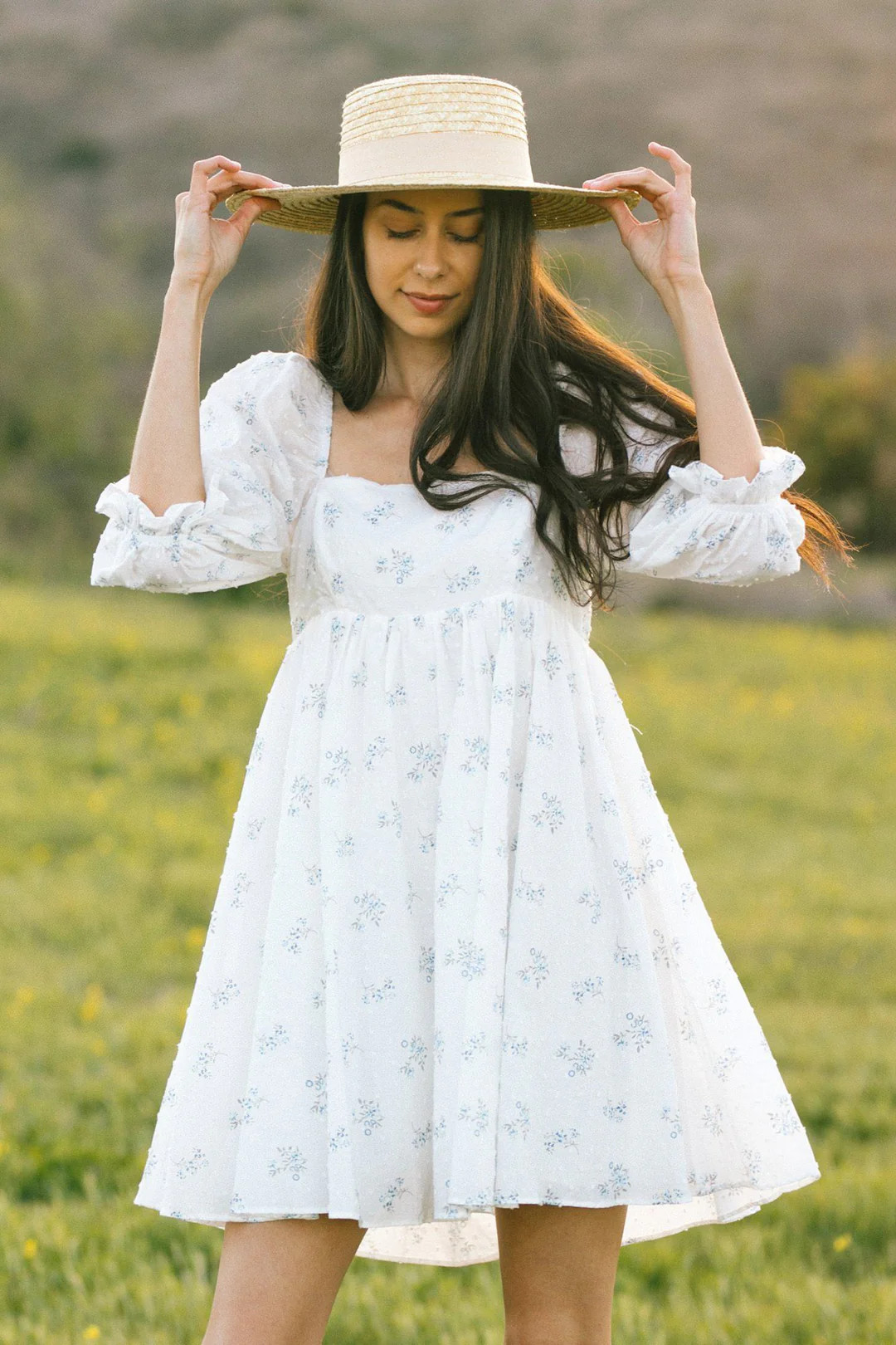 Mimi Floral Puff Sleeve Mini Dress | Morning Lavender