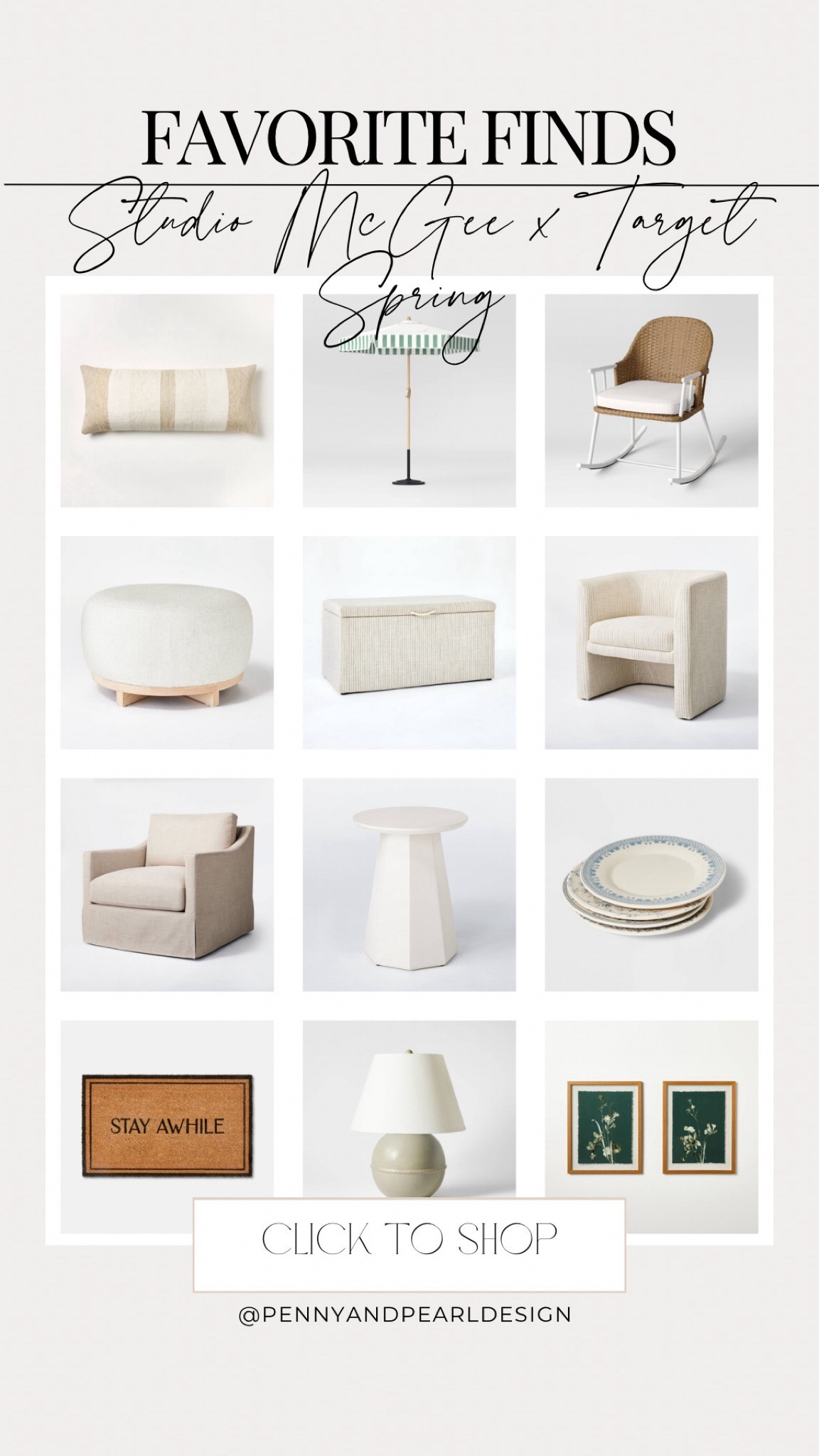 Part two of our favorite pieces from the Spring launch of Studio McGee x Target! We love this collection for its bright and airy feel with brass and moody accent pieces, but best of all— the price points! Even the furniture is all under $400 so it’s attainable to swap out a few pieces to freshen your home decor for Spring 🌷

Shop our favorite finds and follow @pennyandpearldesign for more interior design and home style✨



#LTKSeasonal #LTKhome #LTKsalealert
