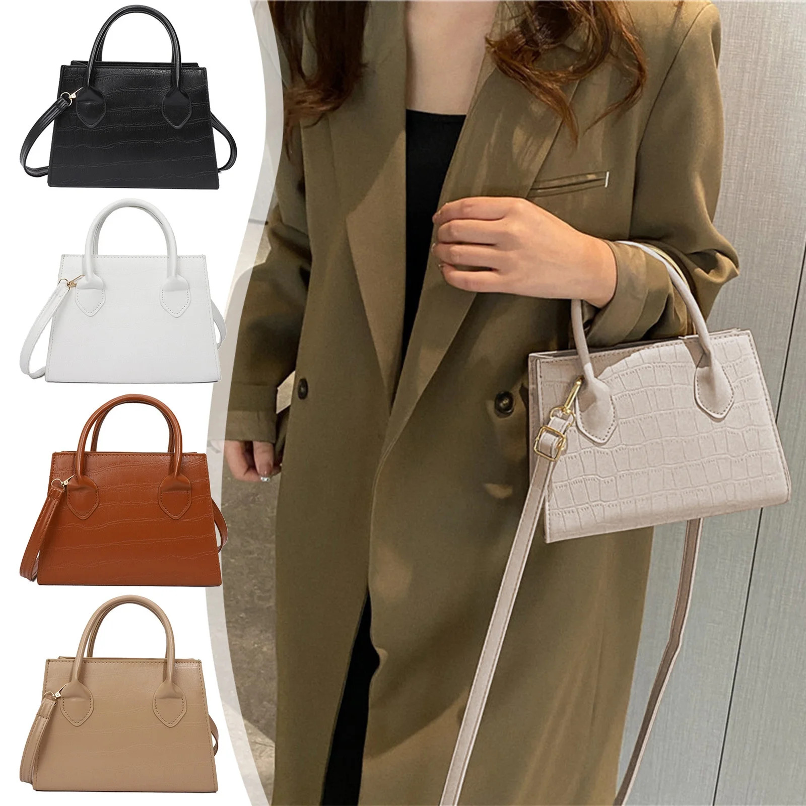 Women’s Shoulder Bag | Casual Handbag Tote | Messenger Crossbody Purse | Adjustable Strap | Bla... | Walmart (US)