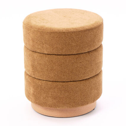 Mustard Canvas Ottoman Stool 42x36cm | TK Maxx