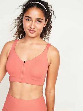 High-Support Powersoft Zip-Front Sports Bra for Women | Old Navy (US)