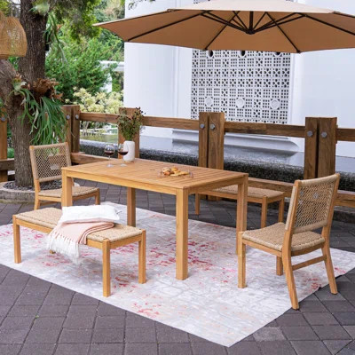 Seras Teak Wood 6-Person Dining Set | Wayfair North America