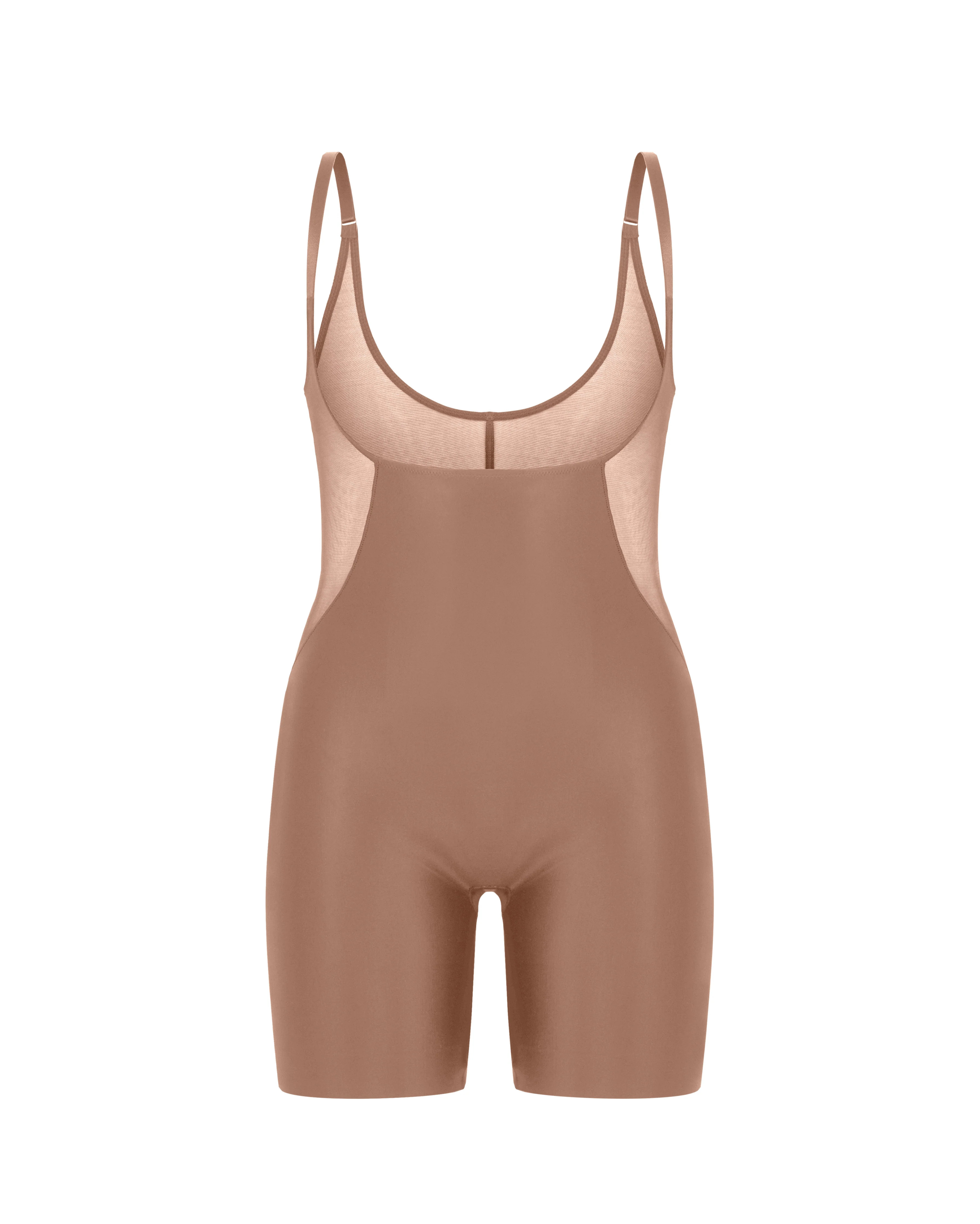 Shaping Satin Mesh Open-Bust Mid-Thigh Bodysuit | Spanx Canada