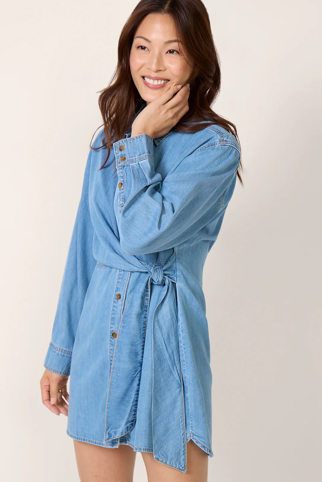 Denim Wrap Shirt Dress | Evereve