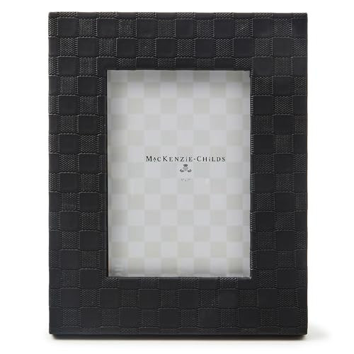MACKENZIE-CHILDS Black Faux-Leather 5" x 7" Photo Frame, Cute Standing Picture Frame | Amazon (US)