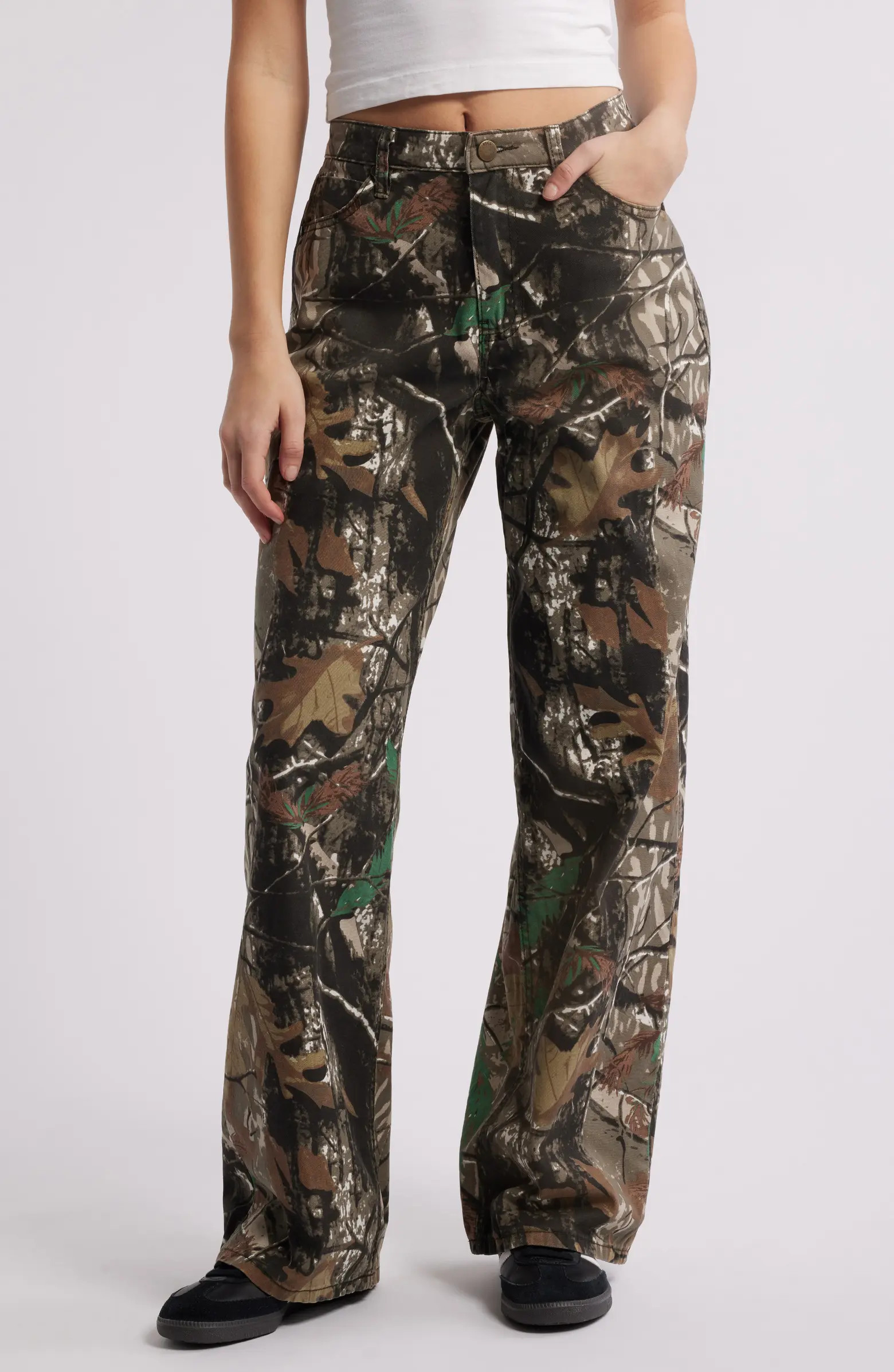 Forest Camo Wide Leg Jeans | Nordstrom