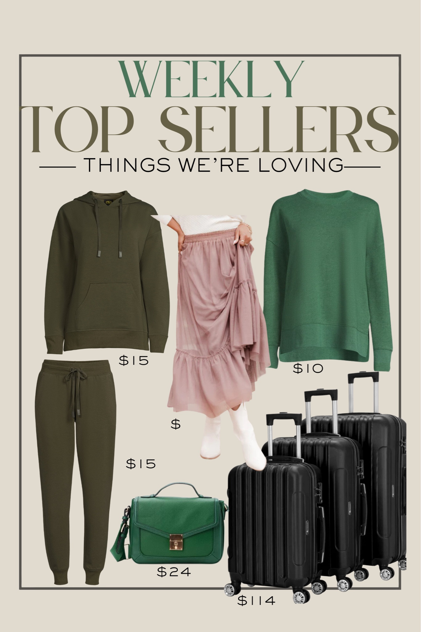 Our weekly favorites! So excited for all the cozy lounge sets this fall! 

Weekly favorites, top sellers, trending items, lounge sets, fall purses, best luggage set 

#LTKstyletip #LTKhome #LTKSeasonal