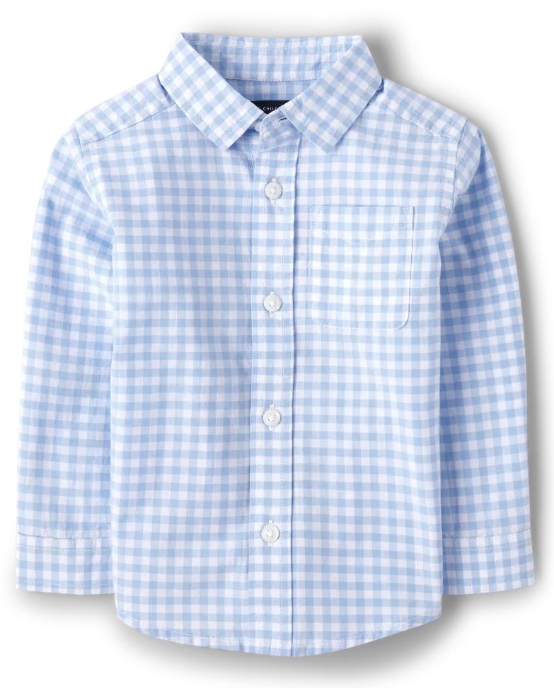 Baby And Toddler Boys Dad And Me Gingham Poplin Button Down Shirt - whirlwind | The Children's Place