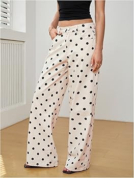 MakeMeChic Women's Polka Dots Jeans Wide Leg Denim Pants Y2k Polka Dots Pants | Amazon (US)