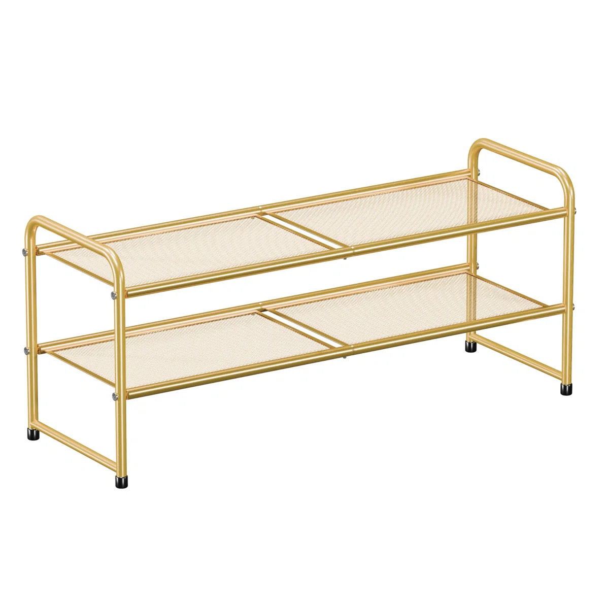 2-Tier Shoe Rack 33'' Wide, Metal Mesh Shoe Shel for Closet, Stackable and Adjustable | Wayfair North America