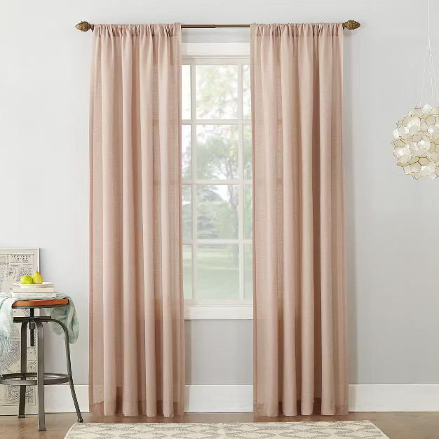 Linen Blend Textured Sheer Rod Pocket Curtain Panel - No. 918 | Target