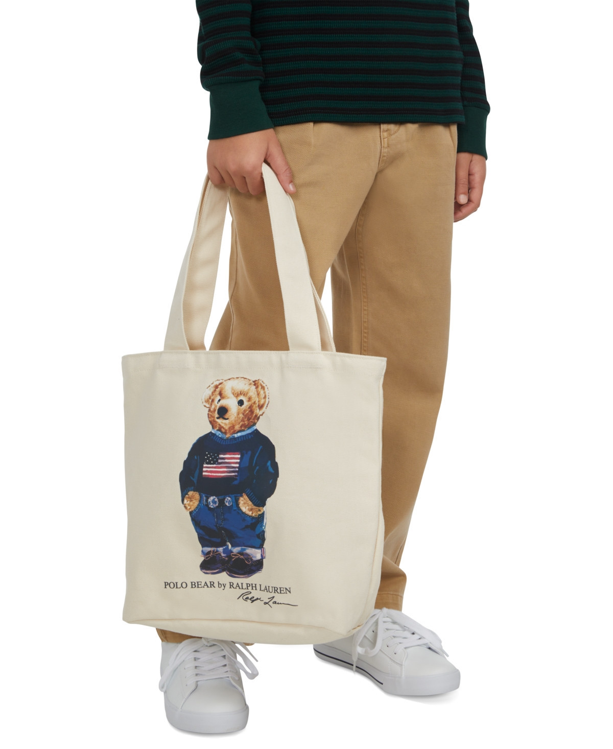 Polo Ralph Lauren Kids Polo Bear Canvas Tote Bag - Natural | Macy's