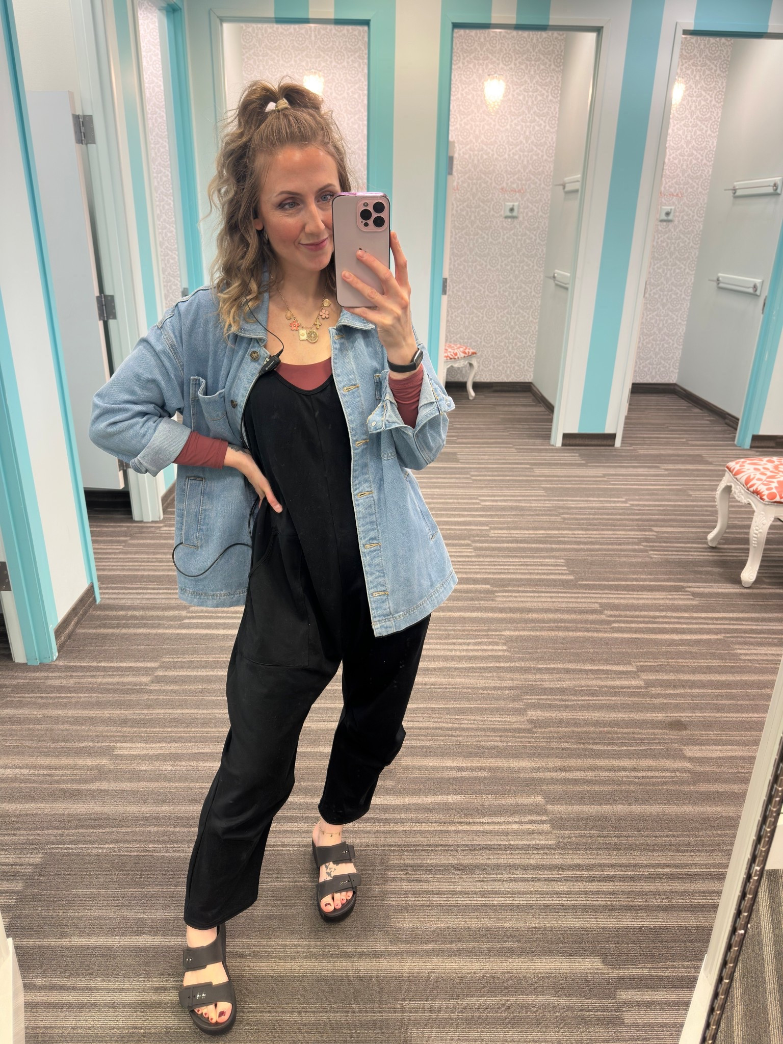 Wearing small in jumpsuit and jacket - medium in bodysuit 

#LTKmomlife #LTKTall #LTKootd