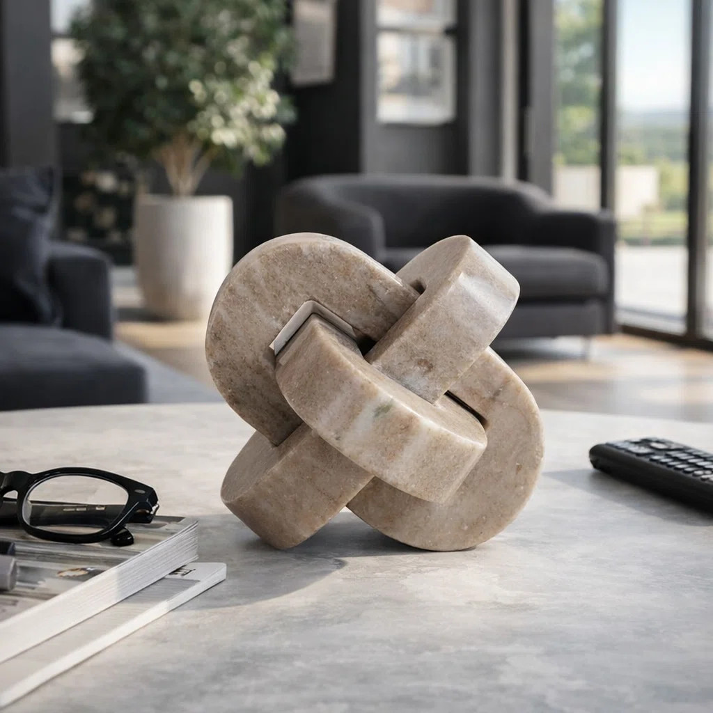 Rounded Knot Marble Decorative Object for Living Room Decor - Sculptural Tabletop Accent Piece fo... | Wayfair North America