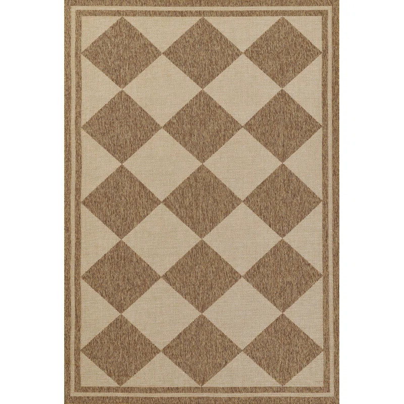 Erin Gates by Momeni Saybrook Diamond Natural Indoor / Outdoor Area Rug | Wayfair North America