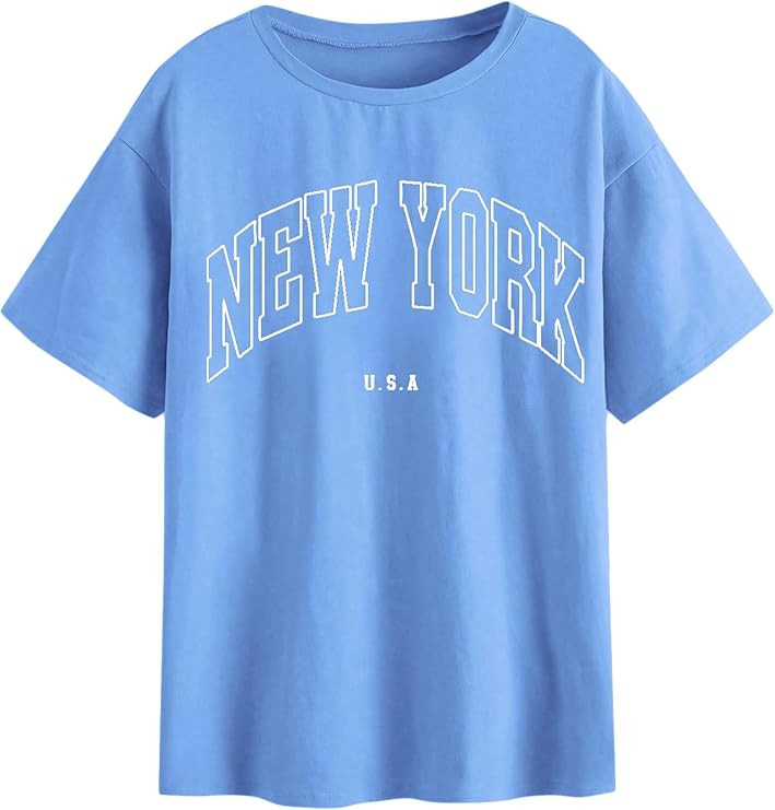 SOLY HUX Women's Graphic Oversized Tees Letter Print Summer Tops Vintage Half Sleeve Loose Casual... | Amazon (US)