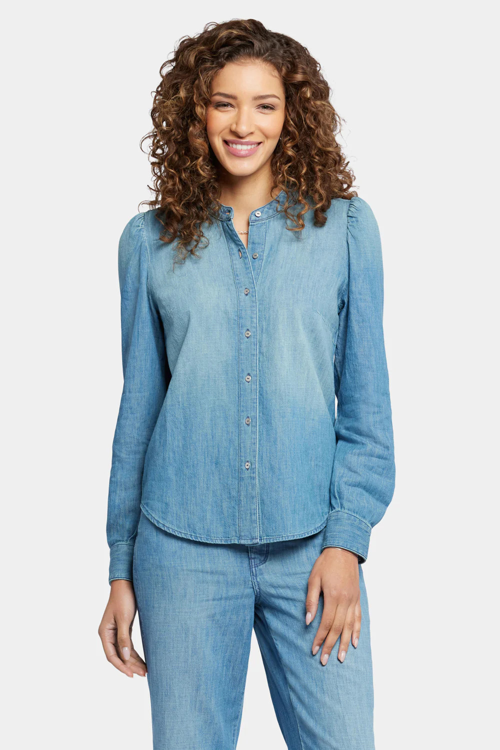 Puff Sleeve Denim Shirt - Crown | NYDJ