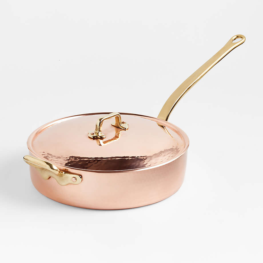 Coppermill Kitchen Vintage-Inspired Large Copper Sauté Pan | Crate & Barrel | Crate & Barrel