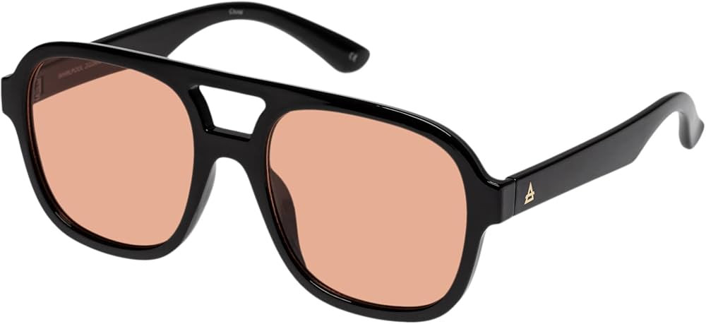AIRE Whirlpool Sunglasses - Black, Aviator, Unisex, 70s Hollywood Style | Amazon (US)