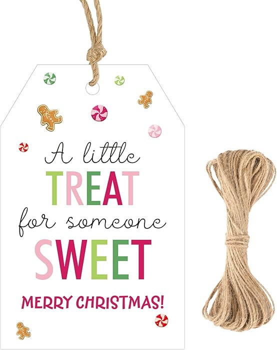 G2PLUS Merry Christmas Tags - 50Pcs Xmas Paper Gift Tags with String, A Little Treat for Someone ... | Amazon (US)