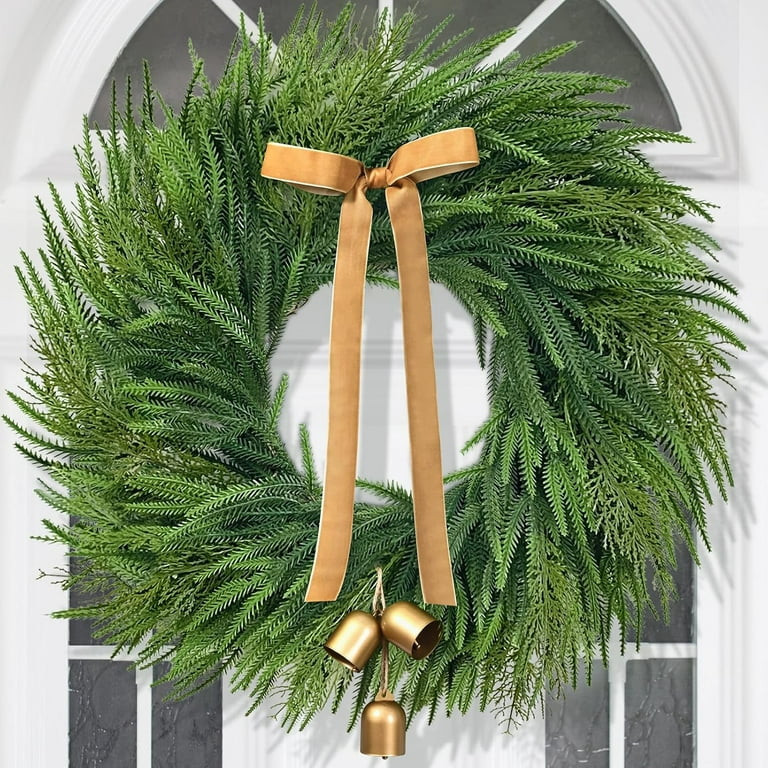 Waipfaru Norfolk Christmas Wreath for Front Door,26 inch Pre-lit Artificial Holiday Wreath with B... | Walmart (US)