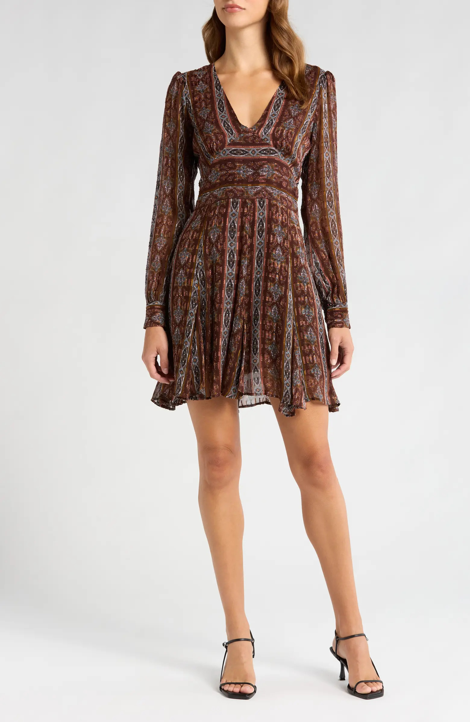 PAIGE Bucatini Print Long Sleeve Silk Blend Dress | Nordstrom | Nordstrom