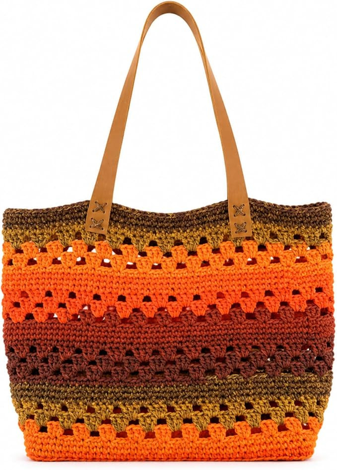 Handmade Crochet Tote Bag for Women, Large Boho Shoulder Bag, Summer Beach Tote, Fall Purse, Reso... | Amazon (US)