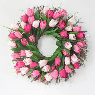 18 " Artificial Tulip Wreath for all year round | Wayfair North America