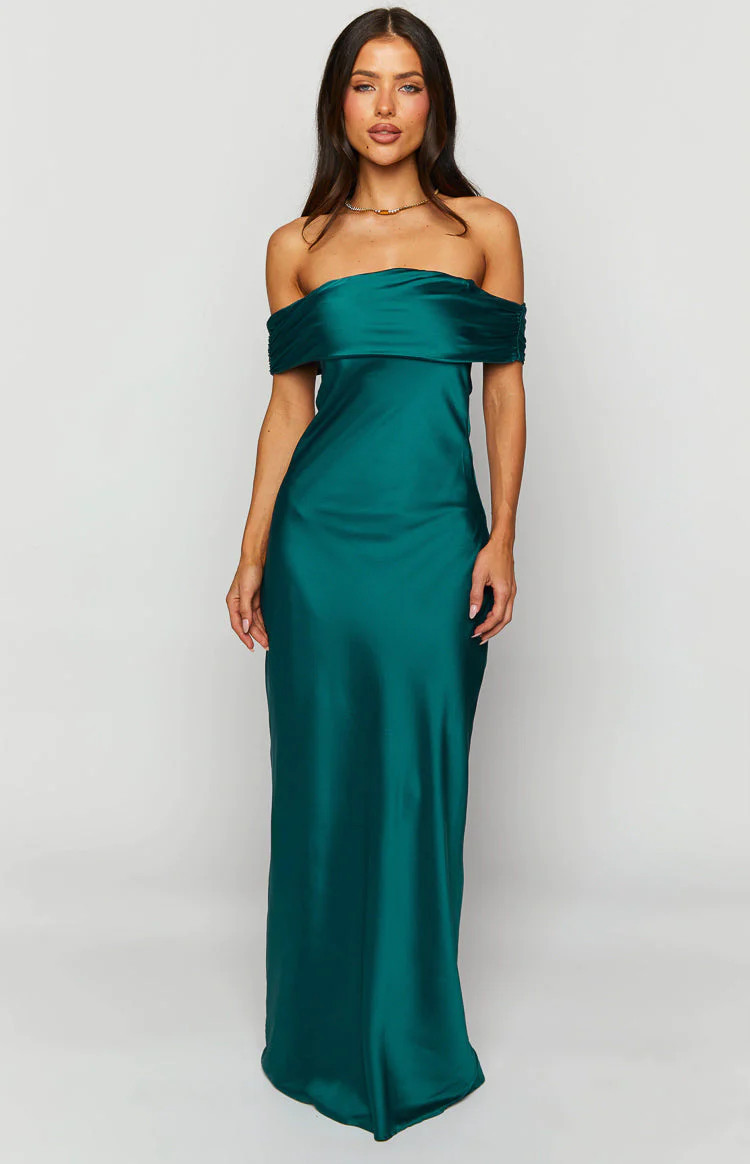 Seraphina Teal Off The Shoulder Maxi Dress | Beginning Boutique (US)