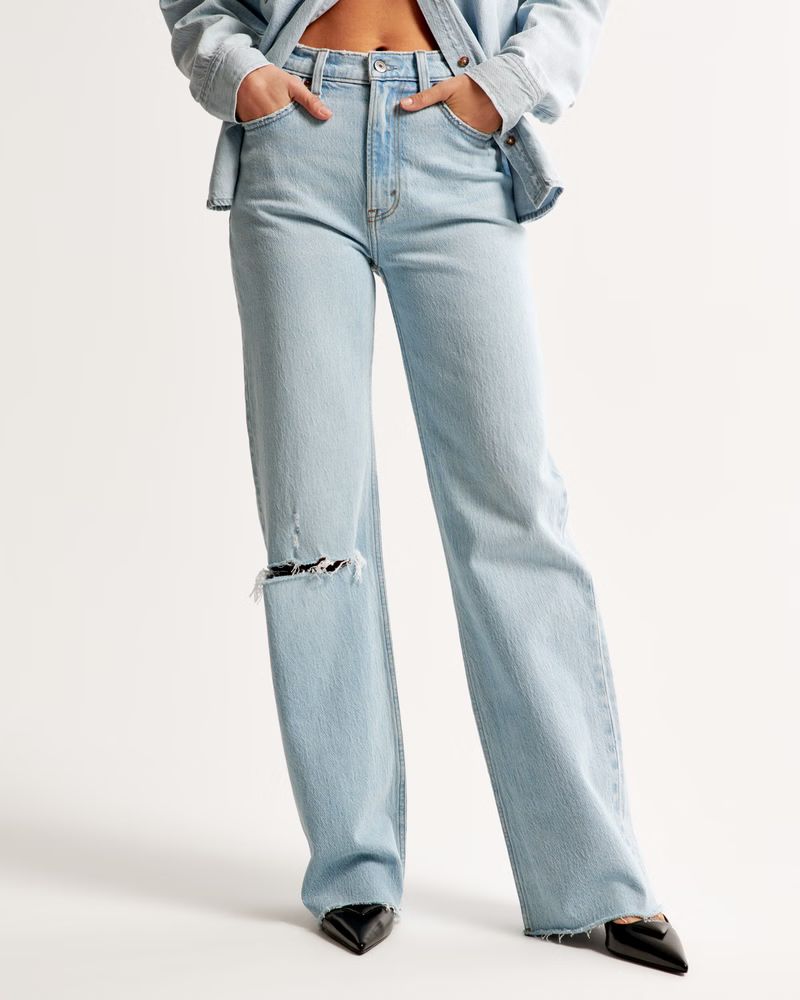 Women's High Rise 90s Relaxed Jean | Women's Bottoms | Abercrombie.com | Abercrombie & Fitch (US)