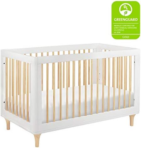 Babyletto Lolly 3-in-1 Convertible Crib with Toddler Bed Conversion Kit in White and Natural, Greeng | Amazon (US)