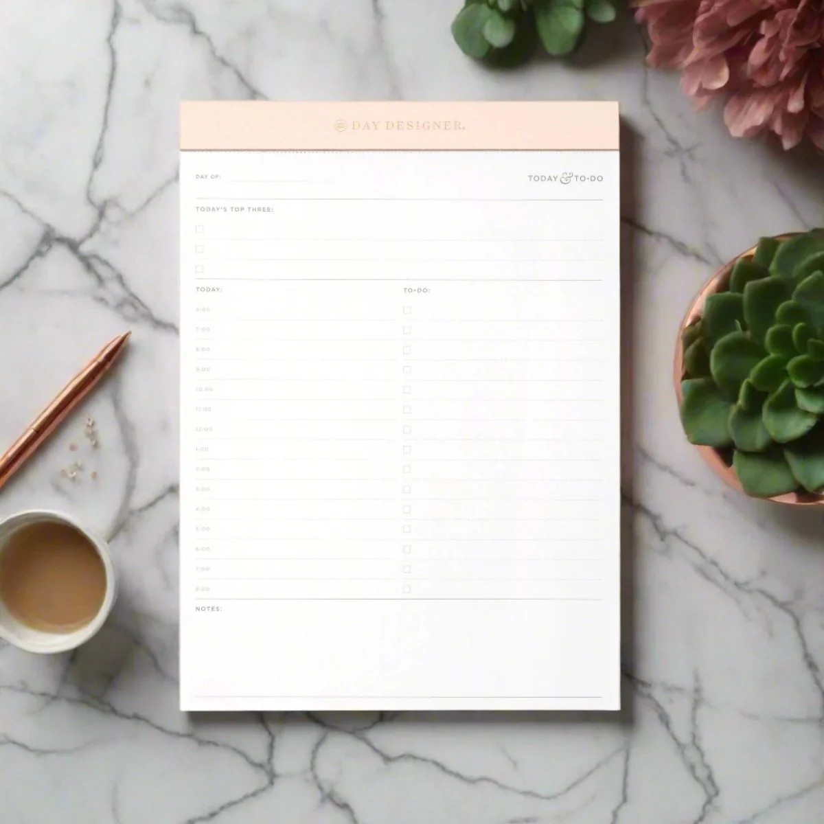 Daily Desktop Planner Pad: Blush | Day Designer