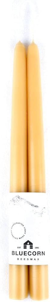 Bluecorn Beeswax 100% Pure Beeswax Taper Candles | Natural Beeswax Candles, Yellow Unscented Tape... | Amazon (US)