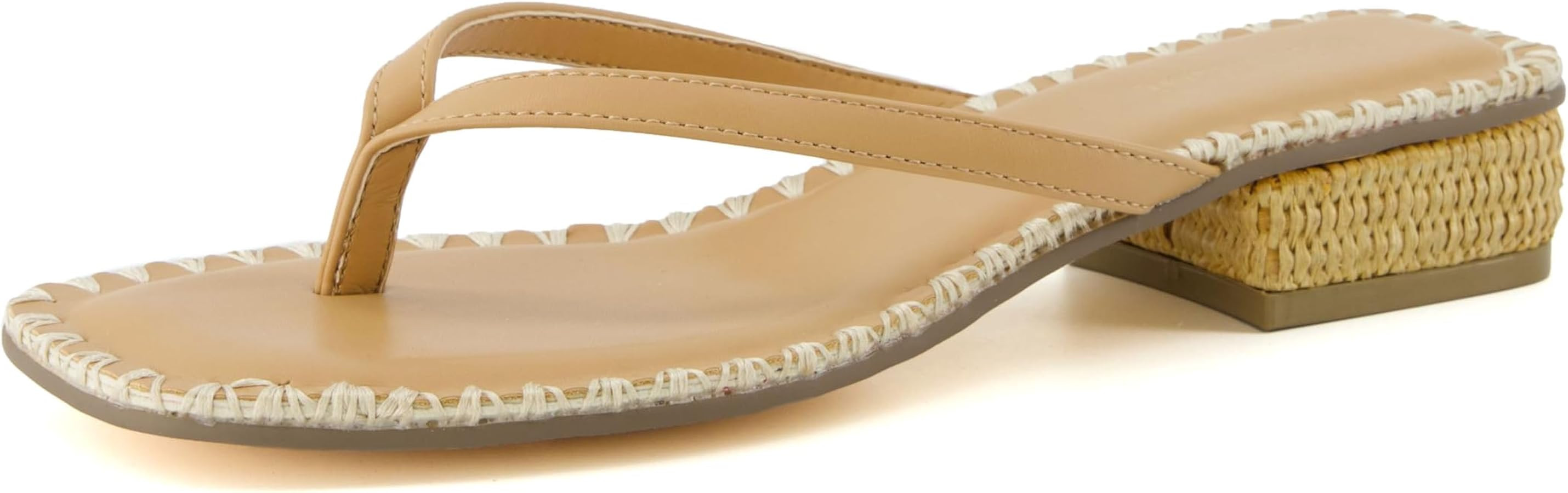 CUSHIONAIRE Women's Breezy Block Heel Thong Sandals +Memory Foam, Wide Widths Available | Amazon (US)