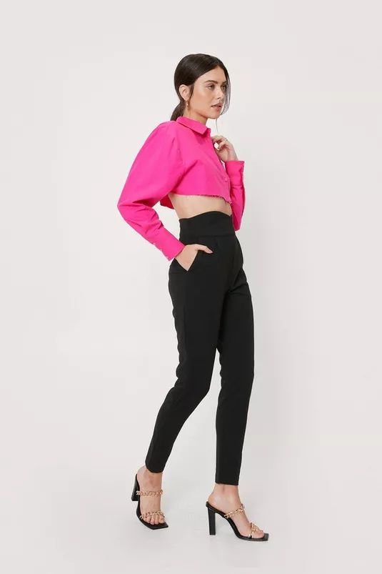 Fitted Wrap Waist Tailored Pants | Nasty Gal (US)