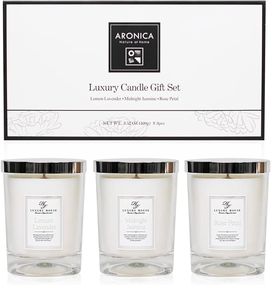 Aronica Cool Hostess Gifts, White Elephant Gifts for Work, Luxury Candle Gift Basket, Aromatherap... | Amazon (US)