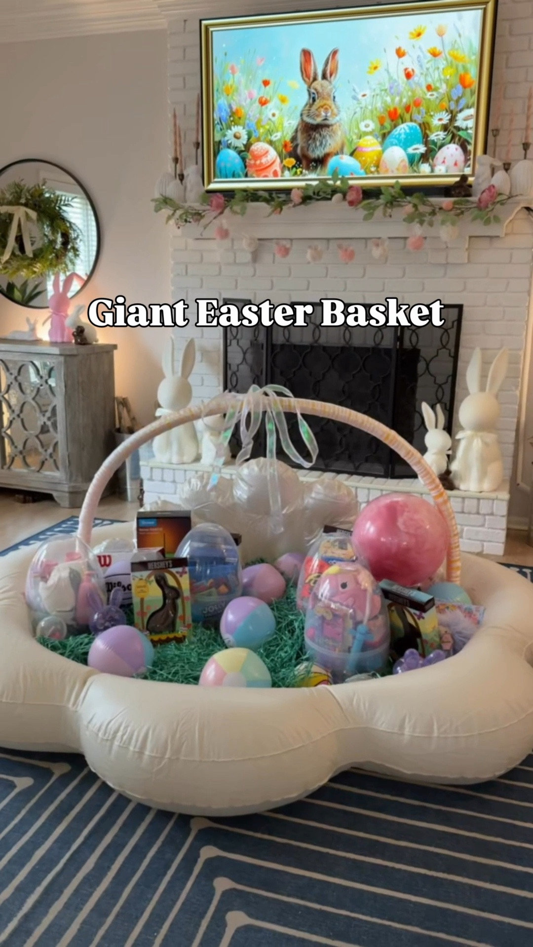 My kids completely lost their minds when they saw this giant Easter basket 🐰✨

All you need is an inflatable pool + a few pool noodles to create the basket shape, then fill it with fun goodies! I added the viral jumbo clear eggs, beach balls, candy, toys, and little surprises to make it feel extra magical.

It turned into the ultimate Easter morning surprise and such a fun way to make the holiday feel BIG for the kids.

Everything I used to recreate it is linked here! 💛

#EasterBasketIdeas #EasterMagic #KidsEaster #EasterMorning #MomIdeas #FamilyFun #SpringTraditions #HolidayIdeas #LTKFamily

#LTKKids #LTKSeasonal #LTKmomlife