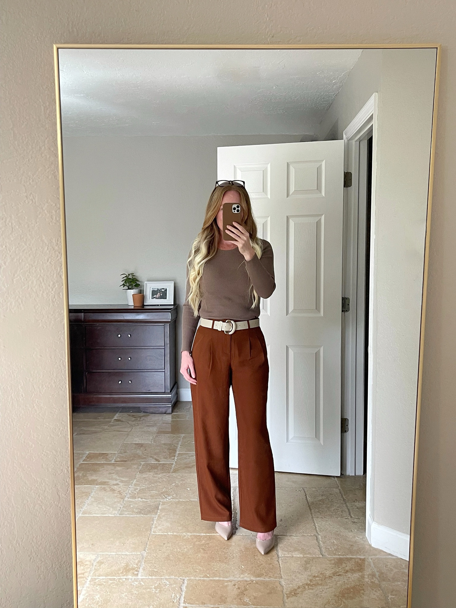 Casual business outfit, Fall outfit, fall outfit for the office, fall looks, women’s trousers, ribbed long sleeve shirts, sling backs, 

#LTKFallSale #LTKFindsUnder50 #LTKWorkwear